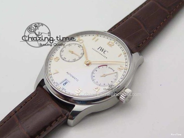 MIROTIME 0303 MoistureWicking Portuguese Real PR IW500704 ZF 1:1 Best Edition On Brown Leather Strap A52010 V 7311